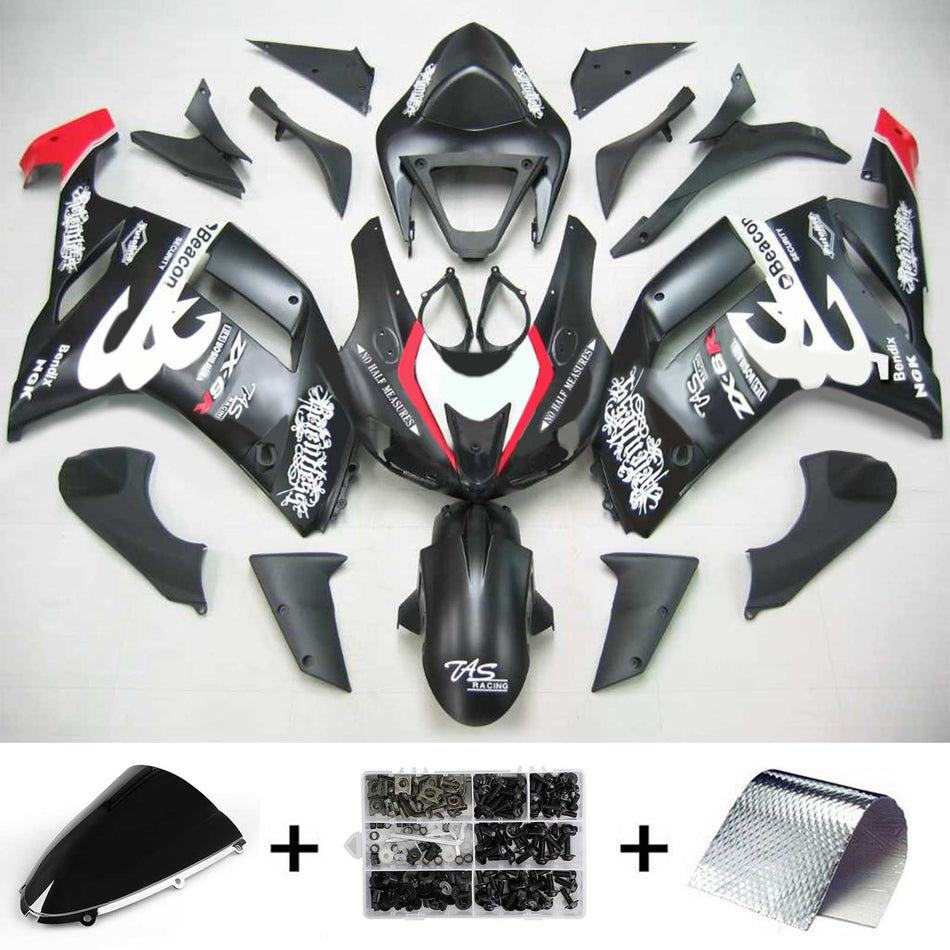 2007-2008 カワサキ ZX6R 636 Amotopart インジェクションフェアリングキット ボディワーク プラスチック ABS #101
