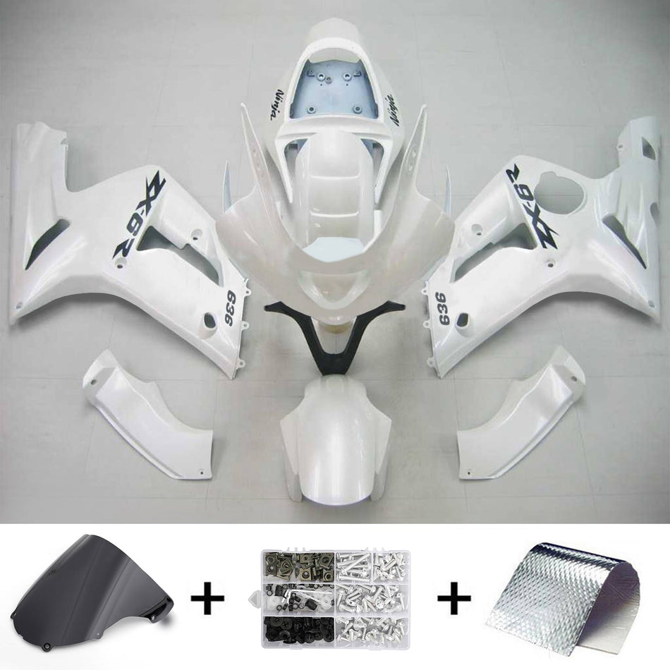 2003-2004 カワサキ ZX6R 636 Amotopart インジェクションフェアリングキット ボディワーク プラスチック ABS #106