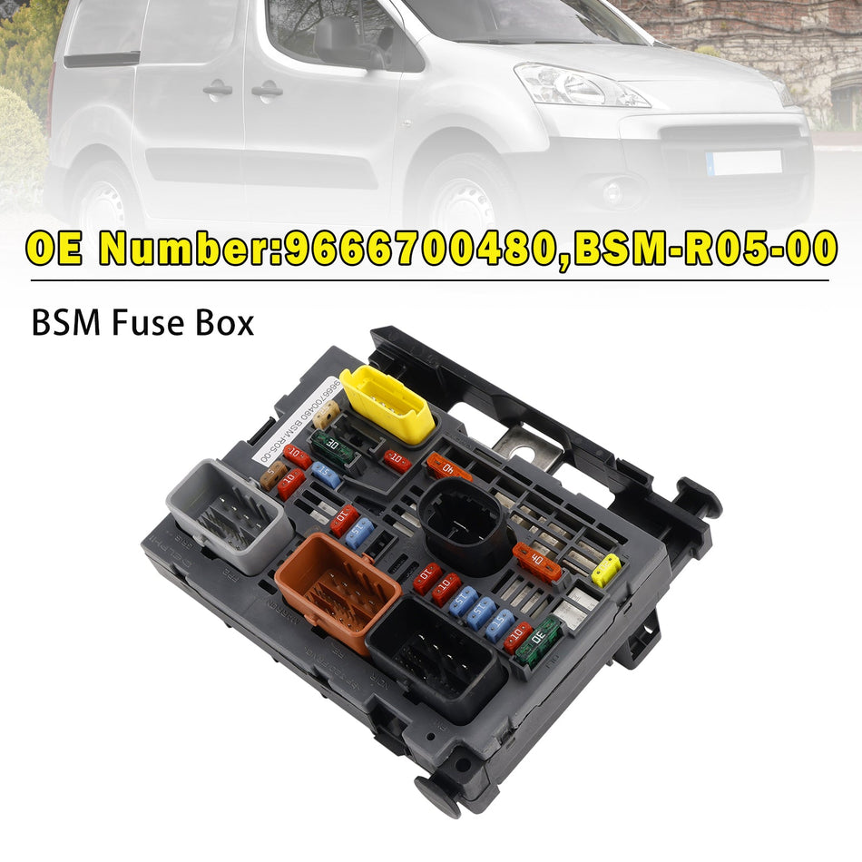 2008-2015年式プジョー パートナー ティーピー用 BSMヒューズ＆リレーボックス 9666700480
