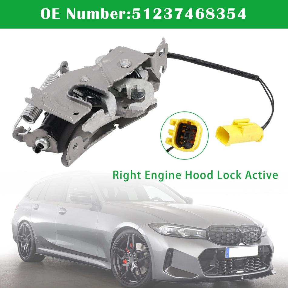 BMW 1 F40 3 G20/G21 2019-2024 用 右エンジンフードロック アクティブ 51237468354