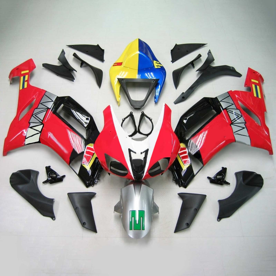 2007-2008 カワサキ ZX6R 636 Amotopart インジェクションフェアリングキット ボディワーク プラスチック ABS #135