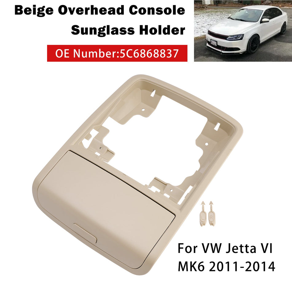 VW Jetta VI MK6 2011-2014用オーバーヘッドコンソールサングラスホルダー 5C6868837