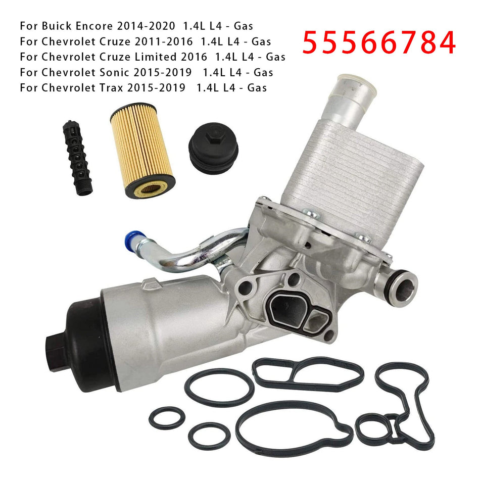 2014-2020 ビュイック アンコール 1.4L L4 - ガソリン オイルフィルターハウジング オイルクーラー 55566784 55593189 55594651