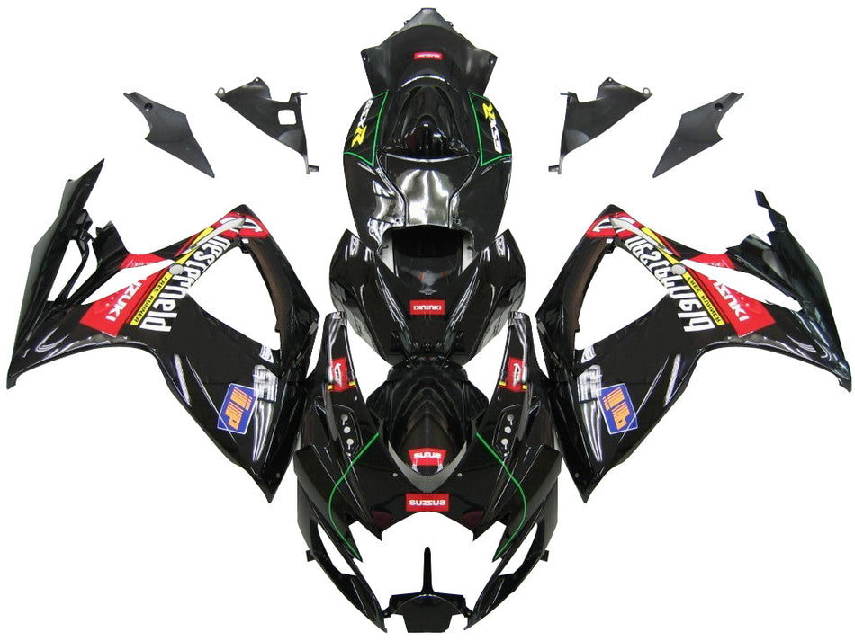 2006-2007 スズキ GSXR 600 750 ブラック チェスターフィールド スズキ レーシング フェアリング ジェネリック