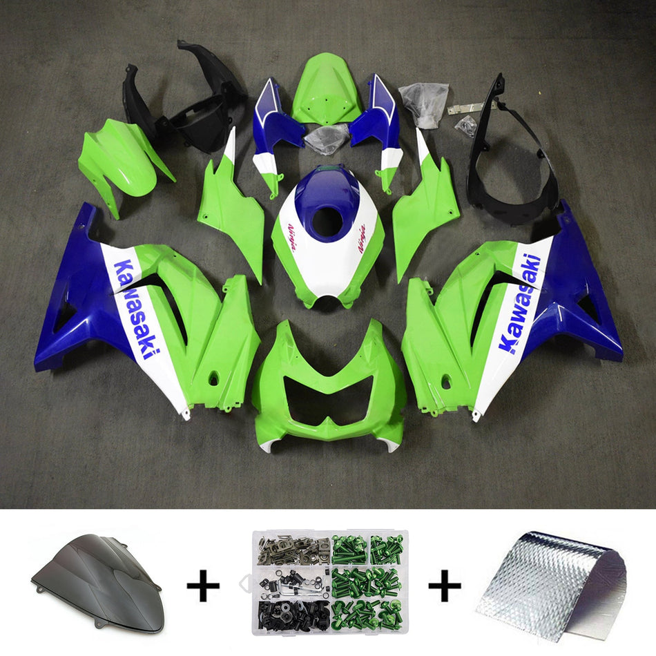 インジェクションフェアリングキット ボディワーク プラスチック ABS カワサキ EX250 Ninja250R 2008-2012 に適合