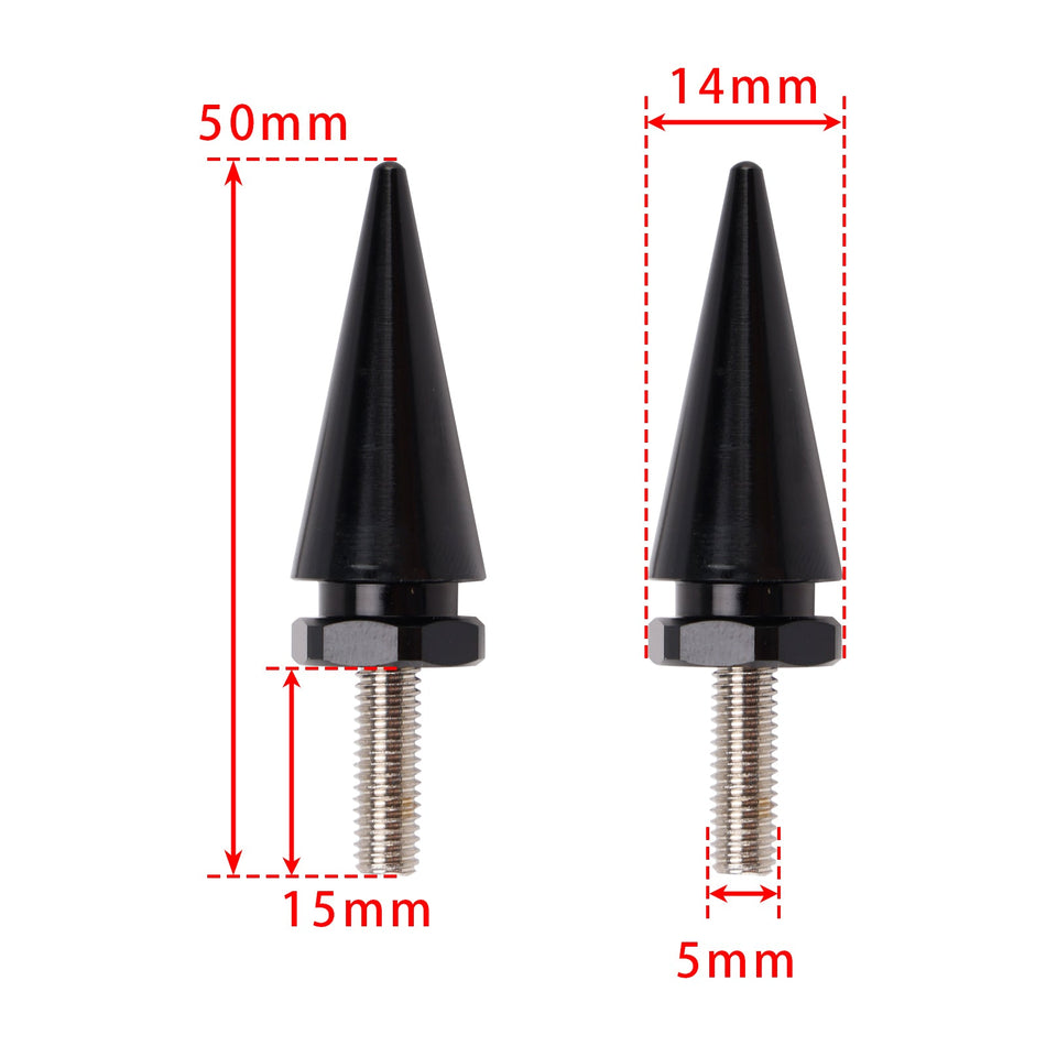 ロードグライドFLTR 2015-2025用 ブラック ウインドシールドフェアリングマウントスパイクボルト 4個