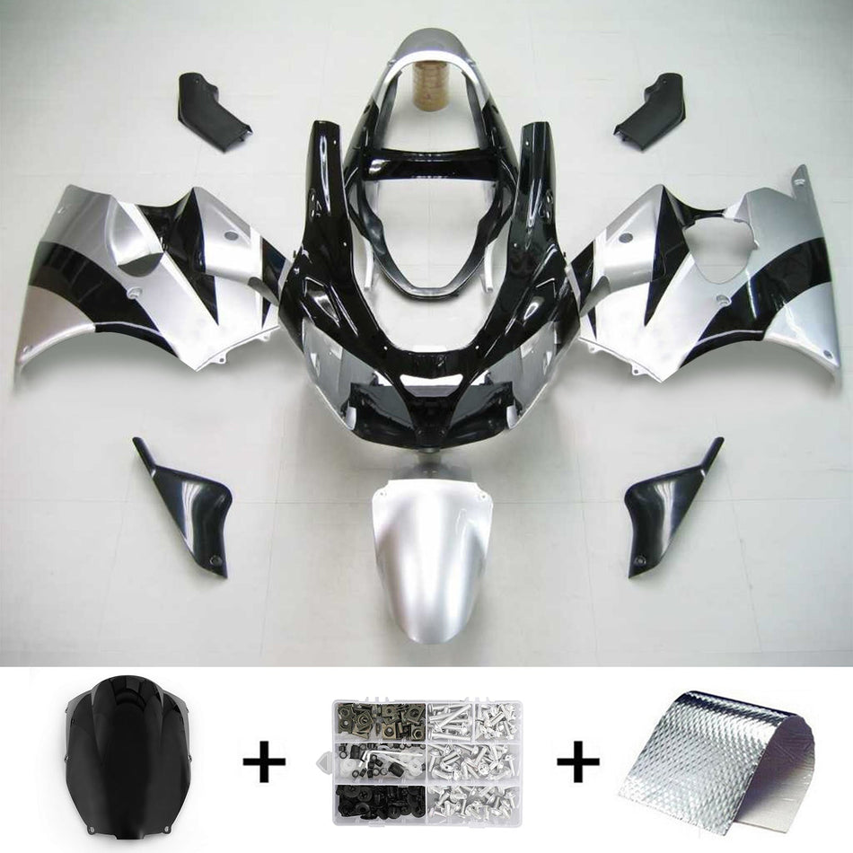 2000-2002 カワサキ Zx6R フェアリング シルバー ブラック キット
