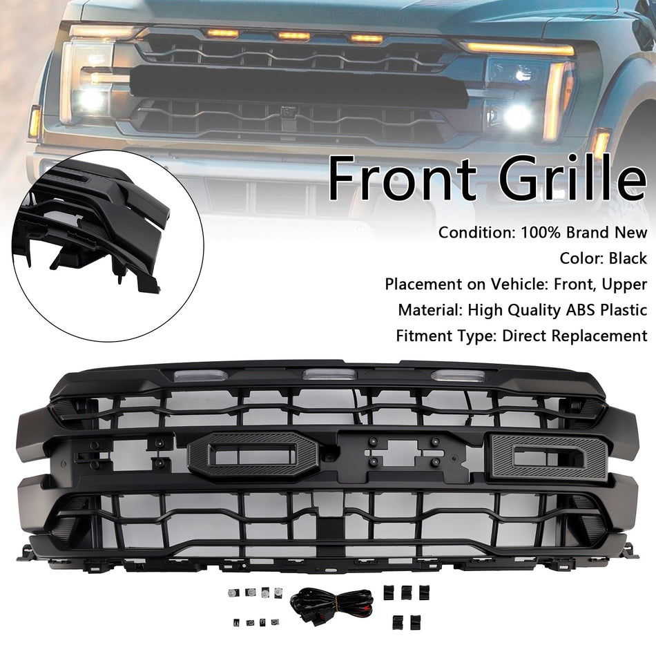 ブラックフロントバンパーグリル フォード F150 ラプター 2024+専用