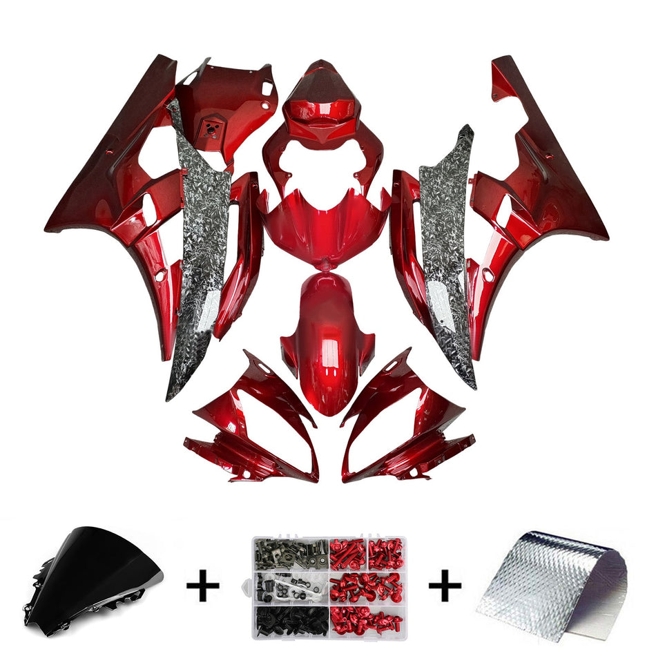インジェクションフェアリングキット ボディワーク プラスチック ABS ヤマハ YZFR6 YZF-R6 2006-2007用