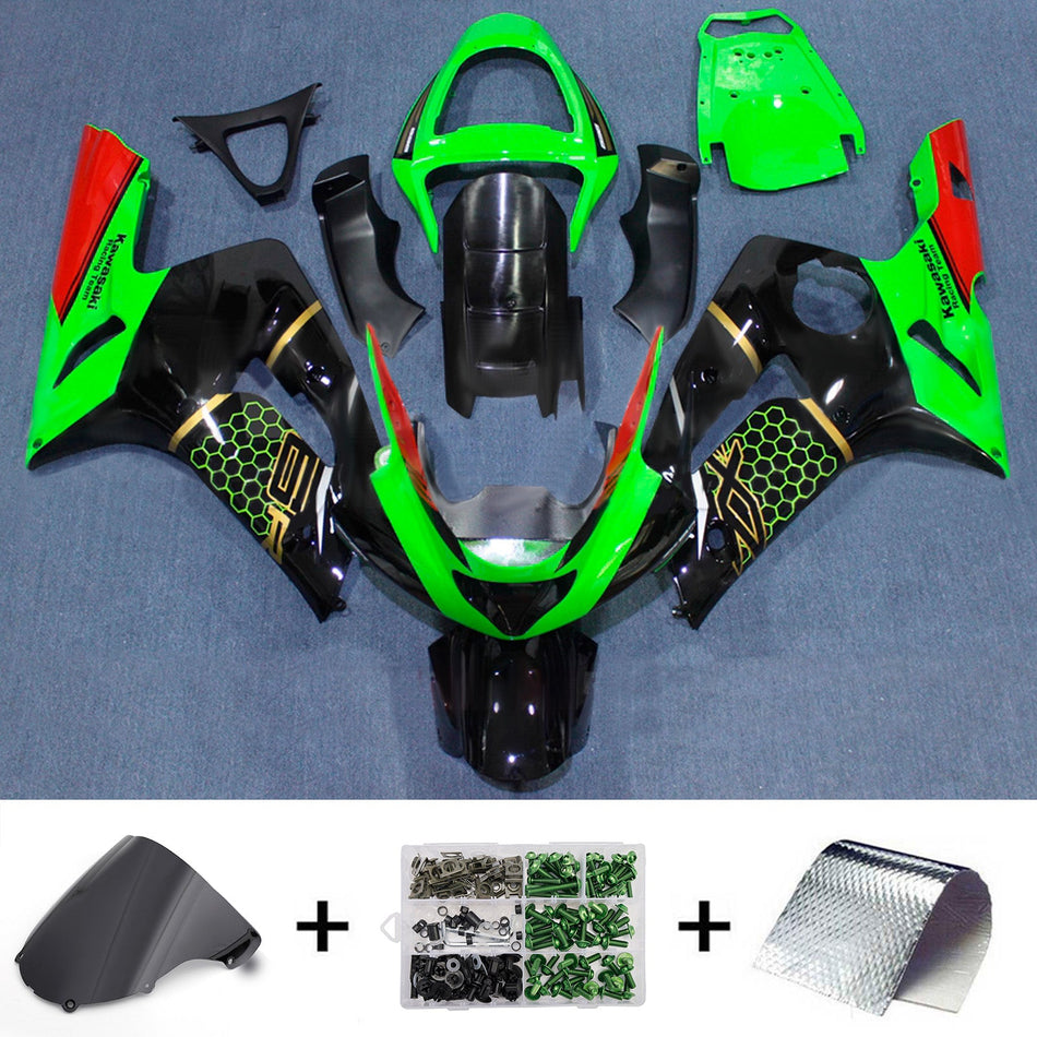 インジェクションフェアリングキット ボディワーク プラスチック ABS カワサキ ZX6R 636 2003-2004 に適合