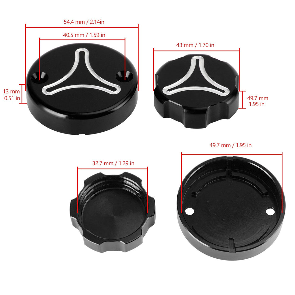 ドゥカティ ST2 ST3 900 1000 SS スーパースポーツ 939 950 1000 S ブレーキ クラッチ キャップ - ブラック