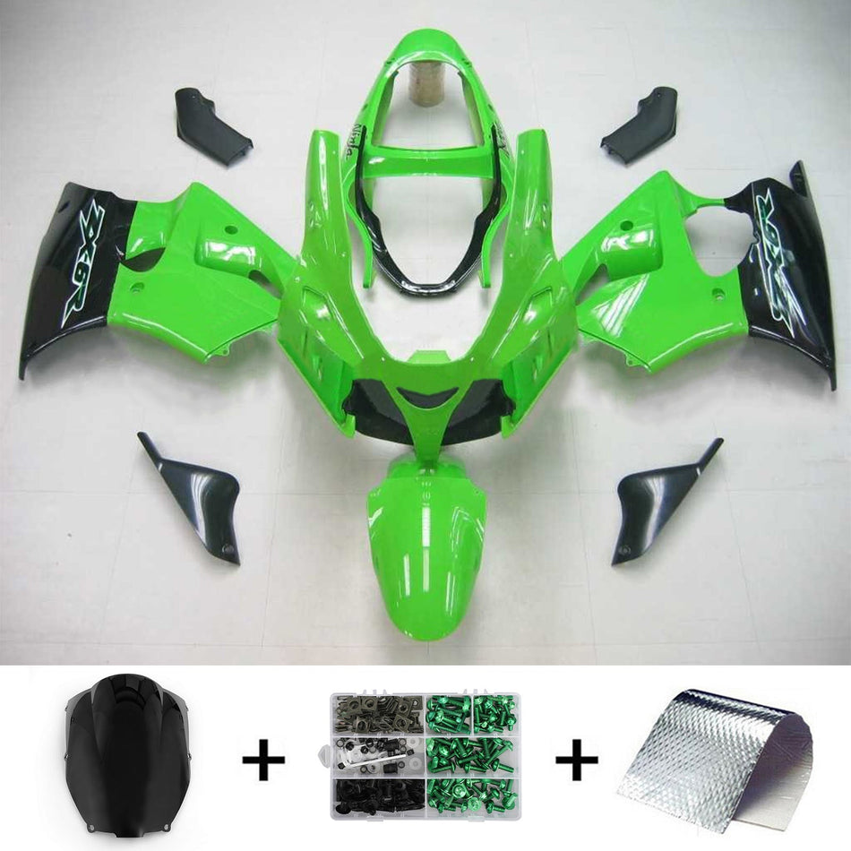 2000-2002 カワサキ Zx6R フェアリング グロス グリーン キット