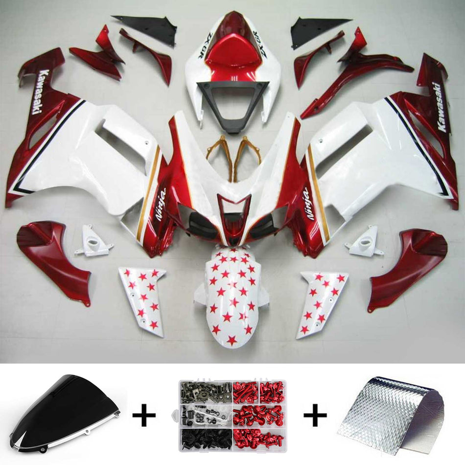 2007-2008 カワサキ ZX6R 636 Amotopart インジェクションフェアリングキット ボディワーク プラスチック ABS #123