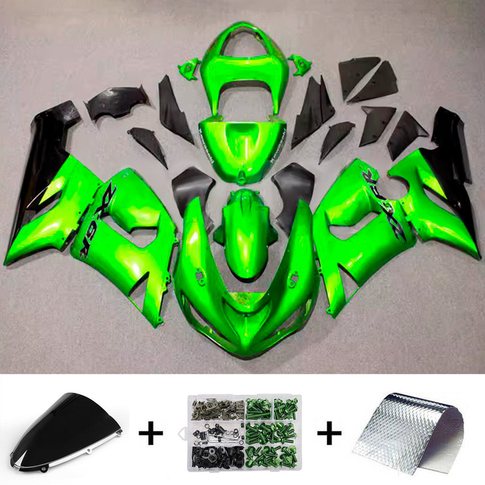 インジェクションフェアリングキット ボディワーク プラスチック ABS カワサキ ZX6R 636 2005-2006 に適合