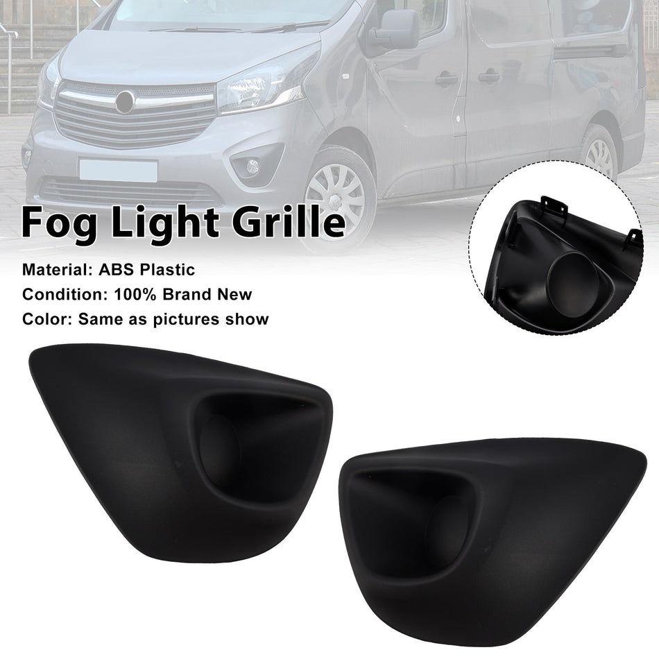 フロントバンパーフォグランプカバーグリル 2個 Vauxhall Vivaro B MK2 2015-2019 に適合