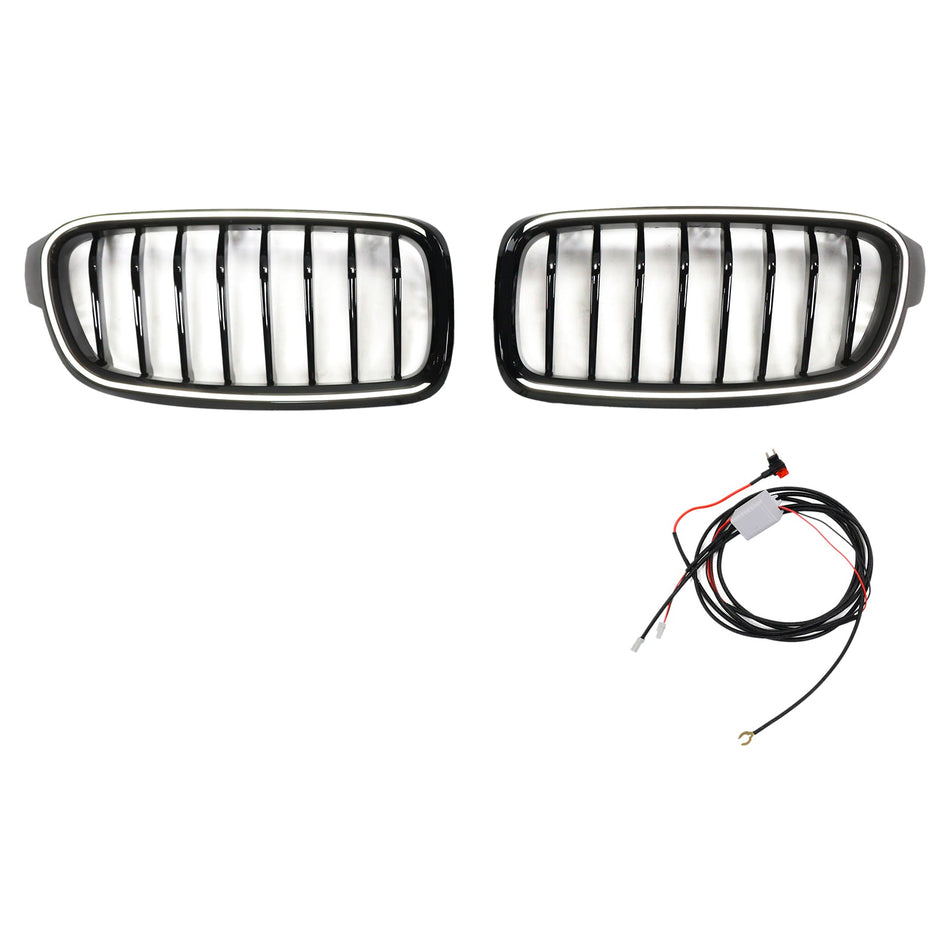 2012-2019 BMW 3シリーズ F30 セダン グロスブラック フロントキドニーグリル グリル 51137263481 51137255412