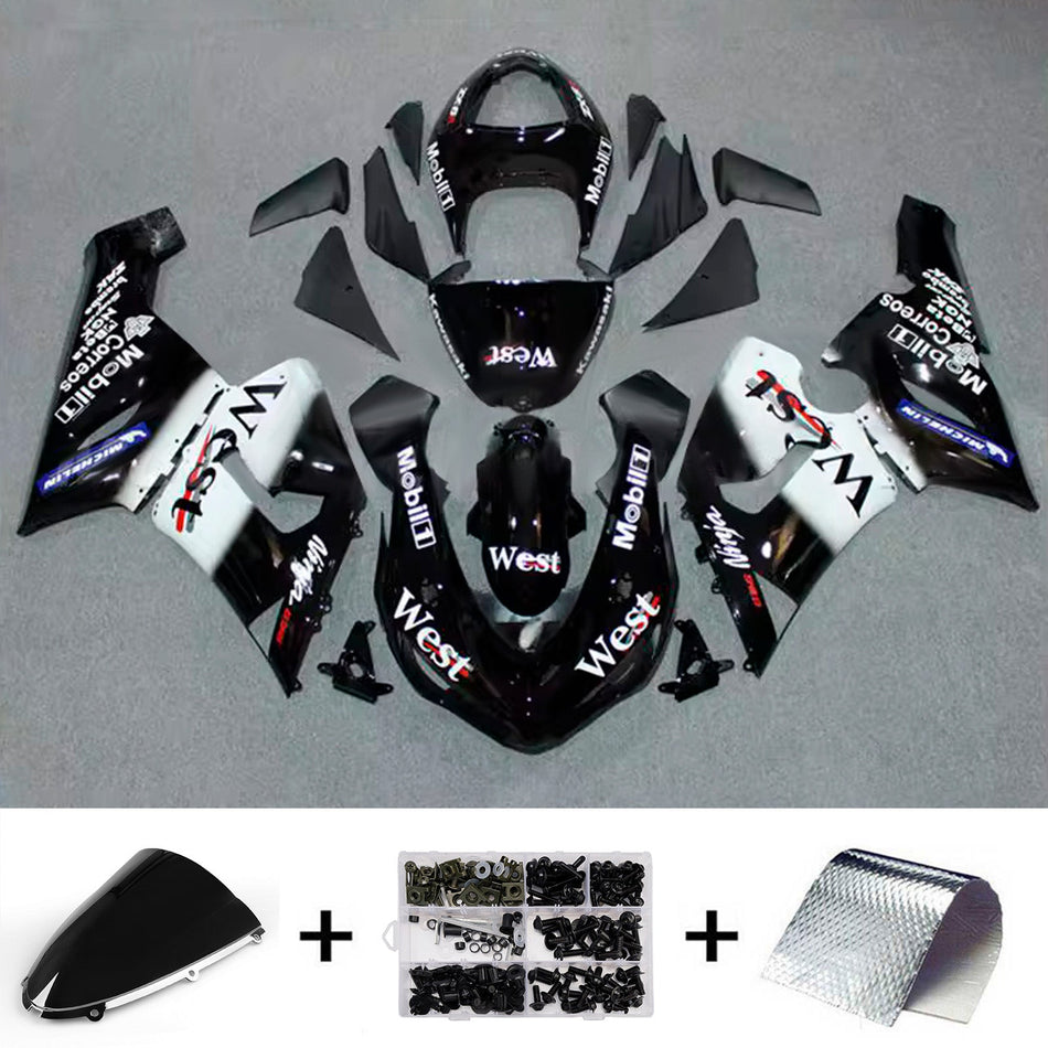 インジェクションフェアリングキット ボディワーク プラスチック ABS カワサキ ZX6R 636 2005-2006 に適合