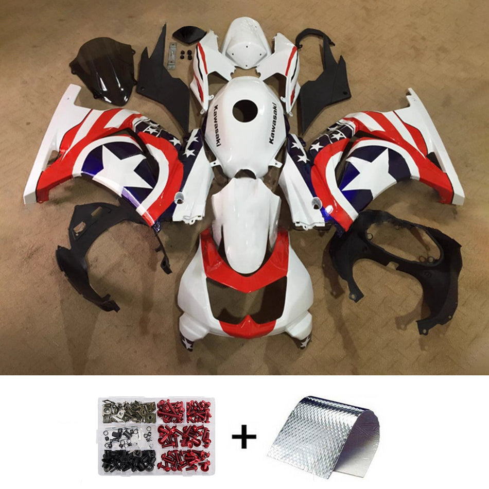 インジェクションフェアリングキット ボディワーク プラスチック ABS カワサキ EX250 Ninja250R 2008-2012 に適合