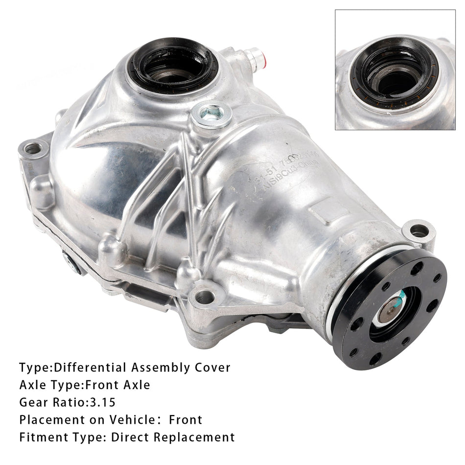 2015-2019 BMW X6 xDrive35i 3.0L L6 - ガス フロントアクスル ディファレンシャル キャリア 31517588251 31508635861