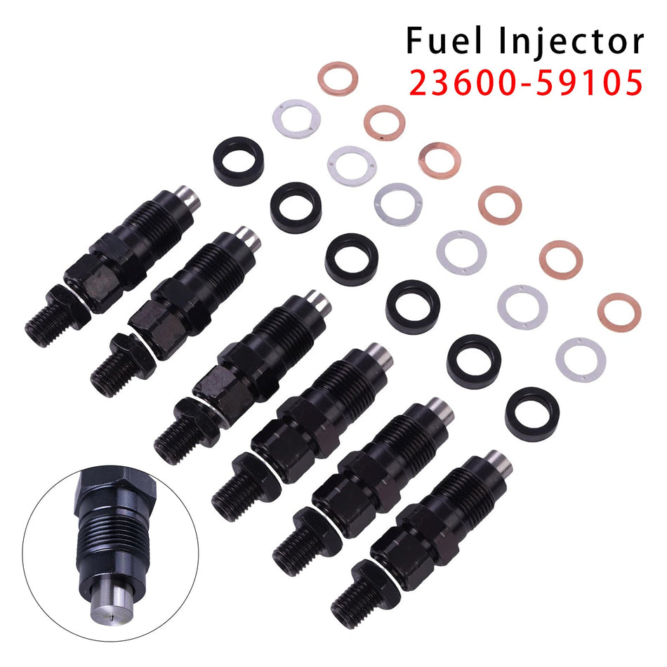 トヨタ 3L ハイラックス ハイエース 2.8L エンジン用 燃料インジェクター 6個 23600-59105
