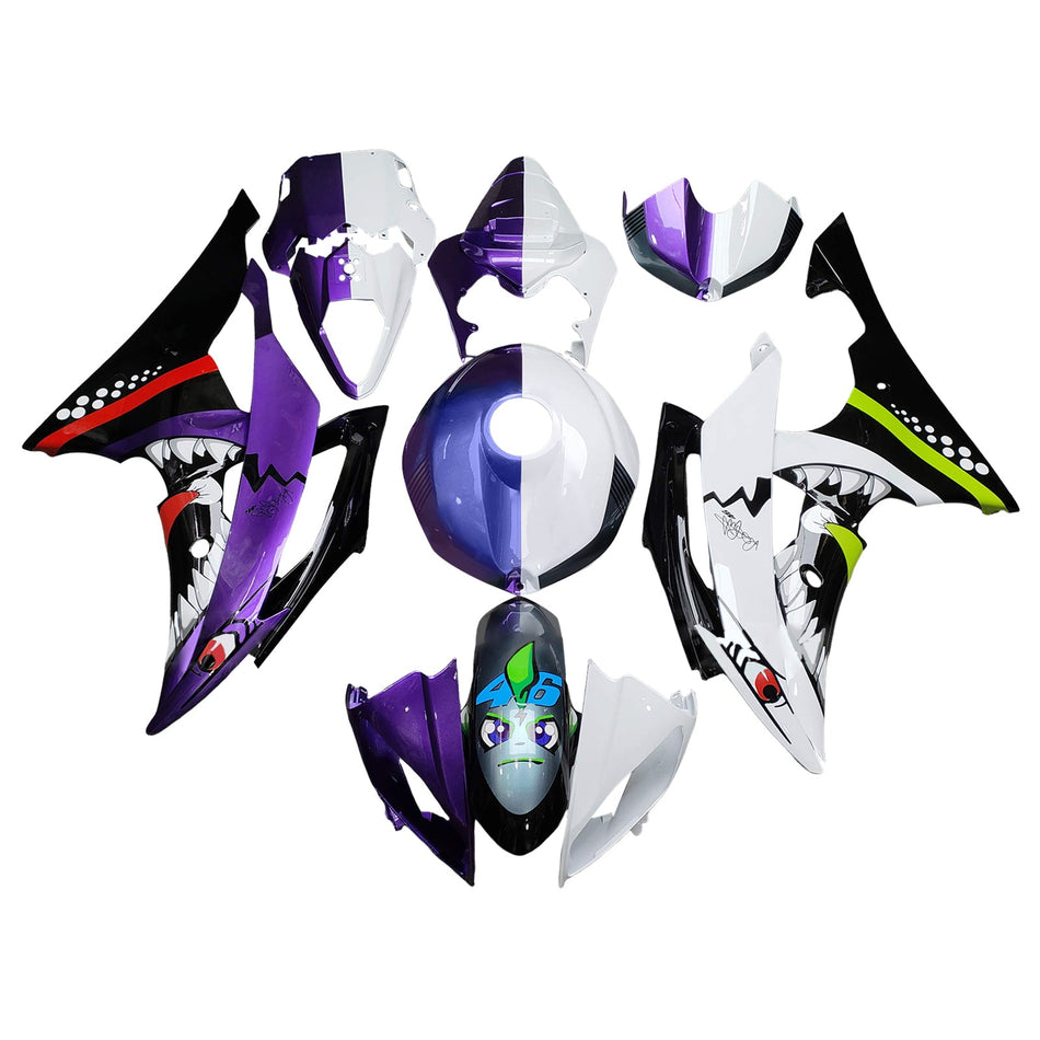 インジェクションフェアリングキット ボディワーク プラスチック ABS ヤマハ YZFR6 YZF-R6 2008-2016用