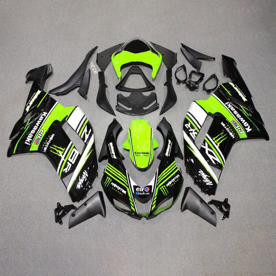 インジェクションフェアリングキット ボディワーク プラスチック ABS カワサキ ZX6R 636 2007-2008 に適合