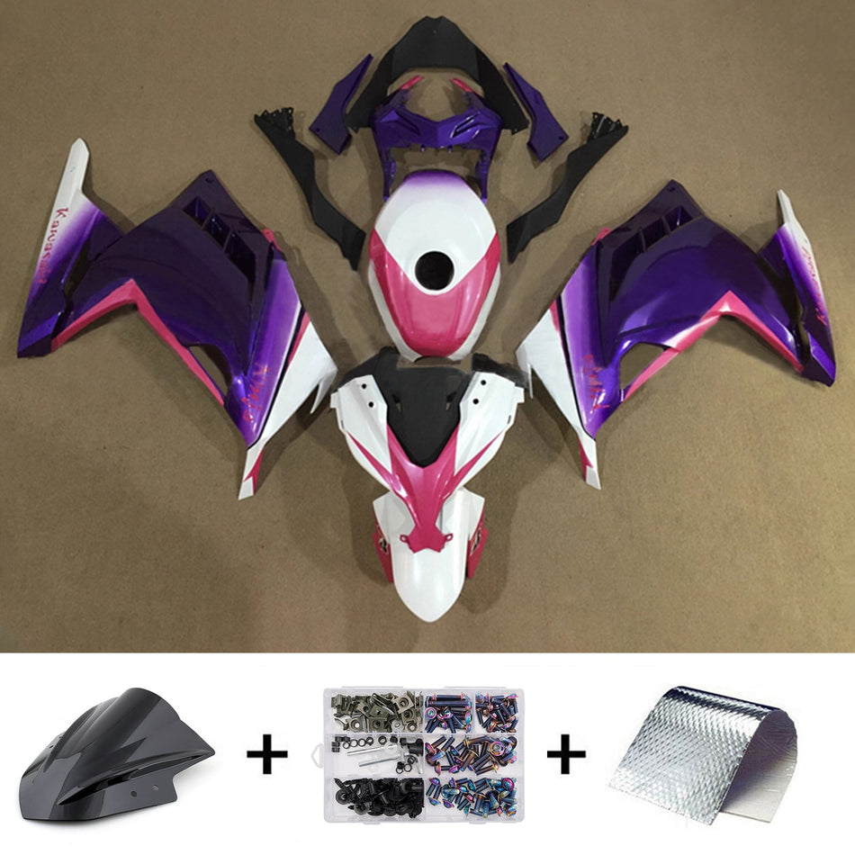 インジェクションフェアリングキット ボディワーク プラスチック ABS カワサキ EX300 Ninja300 2013-2024 に適合