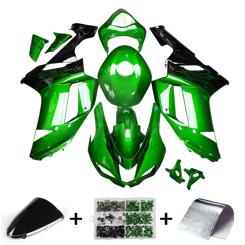 インジェクションフェアリングキット ボディワーク プラスチック ABS カワサキ ZX6R 636 2007-2008 に適合