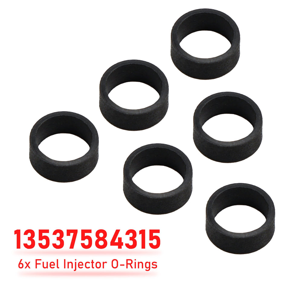 BMW E88 E90 E92 E60 E70 F10用燃料インジェクターOリング6個セット 13537584315