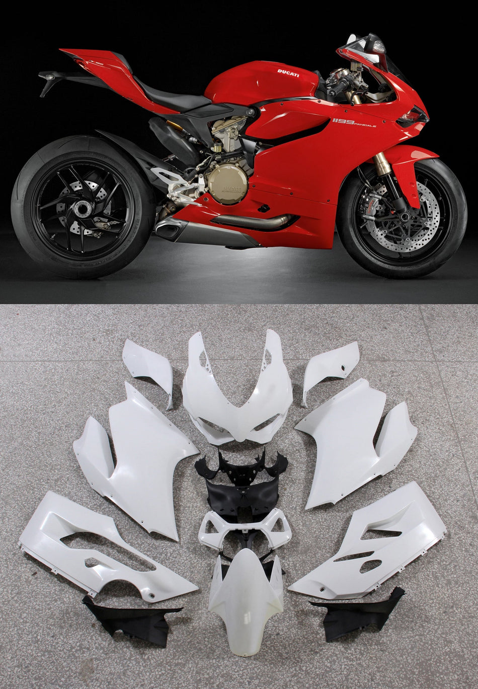 フェアリング 2012-2015 ドゥカティ 1199 パニガーレ レッド 1199 レーシング ジェネリック