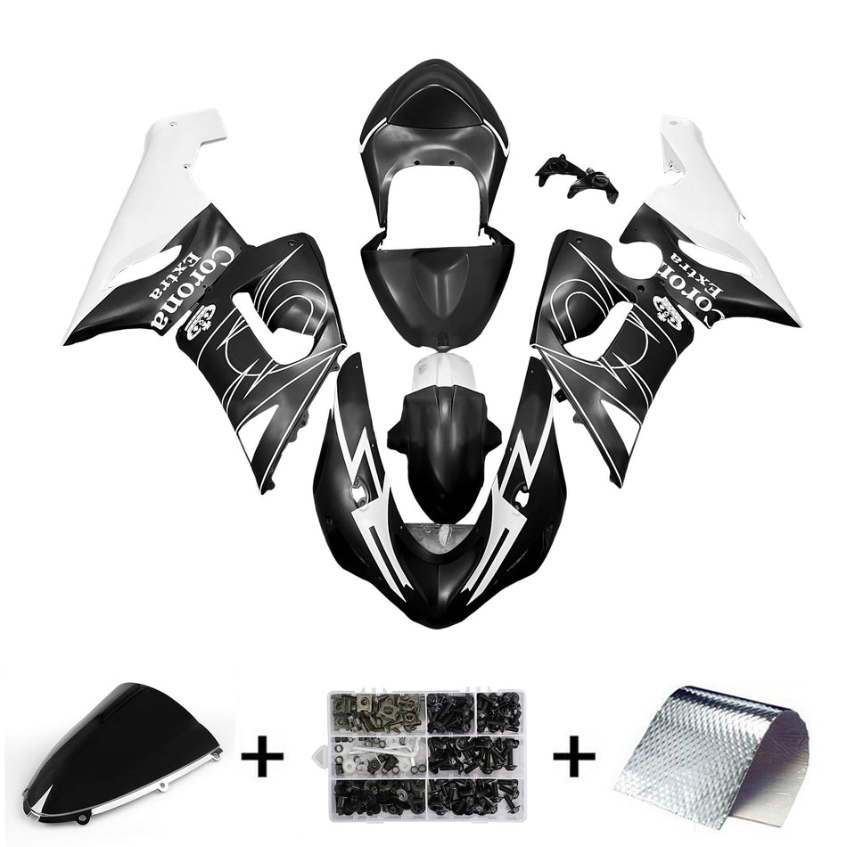 インジェクションフェアリングキット ボディワーク プラスチック ABS カワサキ ZX6R 636 2005-2006 に適合