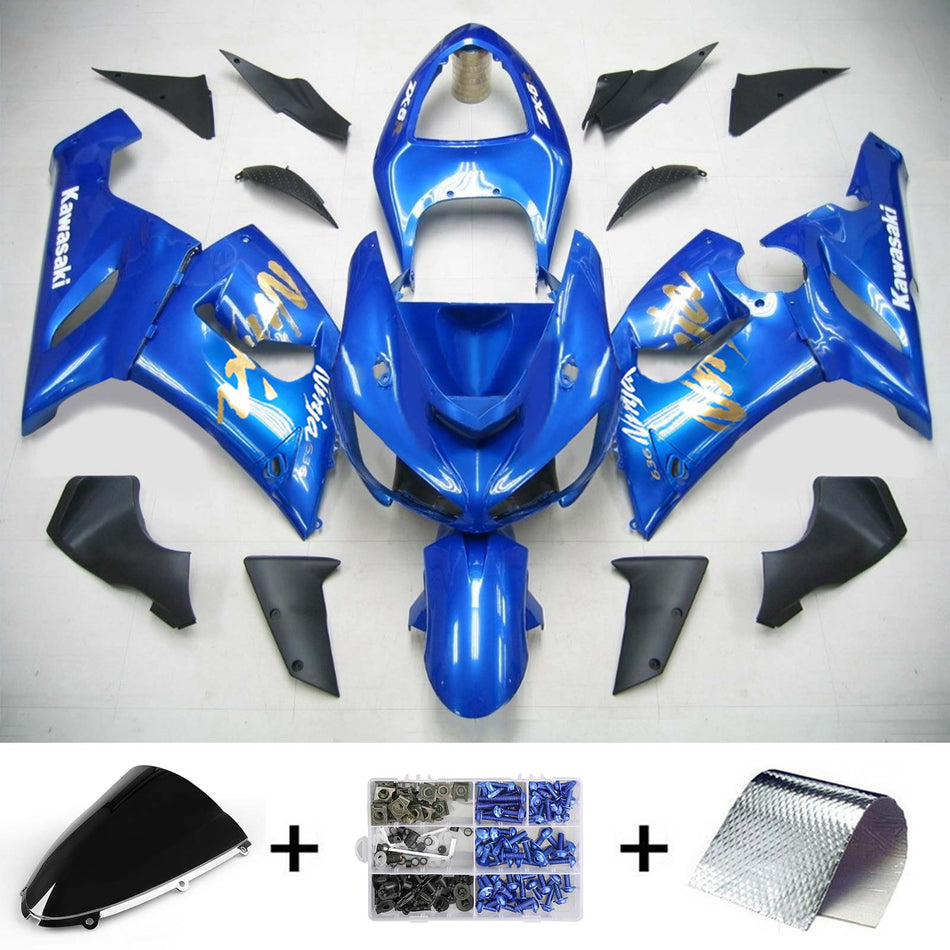 2005-2006 カワサキ ZX6R 636 Amotopart インジェクションフェアリングキット ボディワーク プラスチック ABS #118