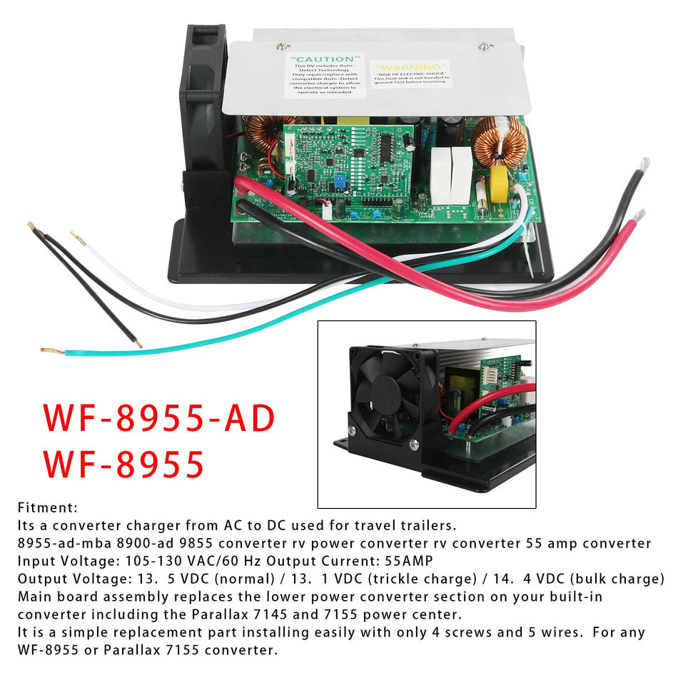 WF-8955-AD-MBA RVパワーコンバータ 55アンペアDCメインボードアセンブリ（WF-8955用）