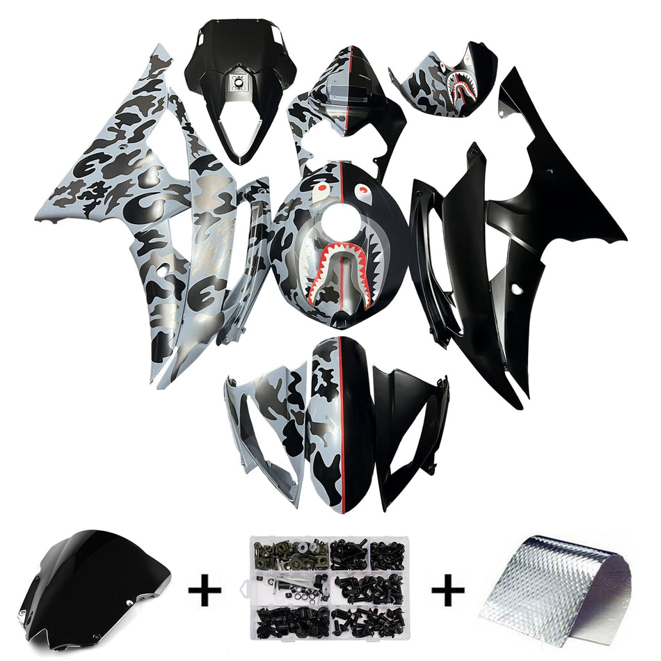 インジェクションフェアリングキット ボディワーク プラスチック ABS ヤマハ YZFR6 YZF-R6 2008-2016用