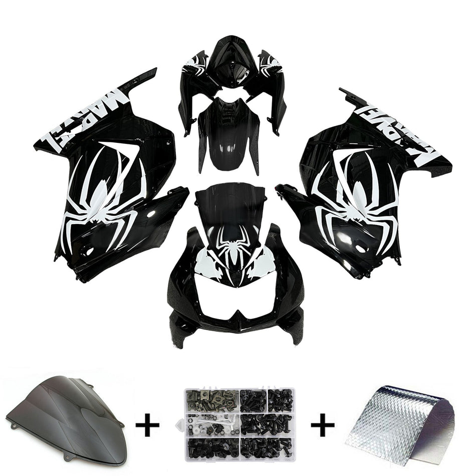 インジェクションフェアリングキット ボディワーク プラスチック ABS カワサキ EX250 Ninja250R 2008-2012 に適合
