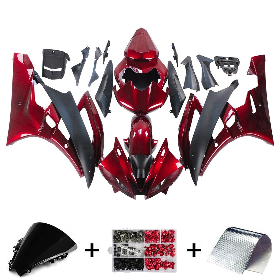 2006-2007 ヤマハ YZF 600 R6 Amotopart インジェクションフェアリングキット ボディワーク プラスチック ABS #108