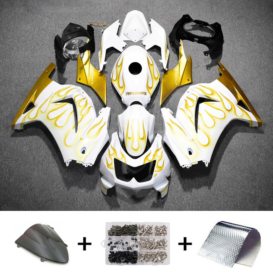 インジェクションフェアリングキット ボディワーク プラスチック ABS カワサキ EX250 Ninja250R 2008-2012 に適合