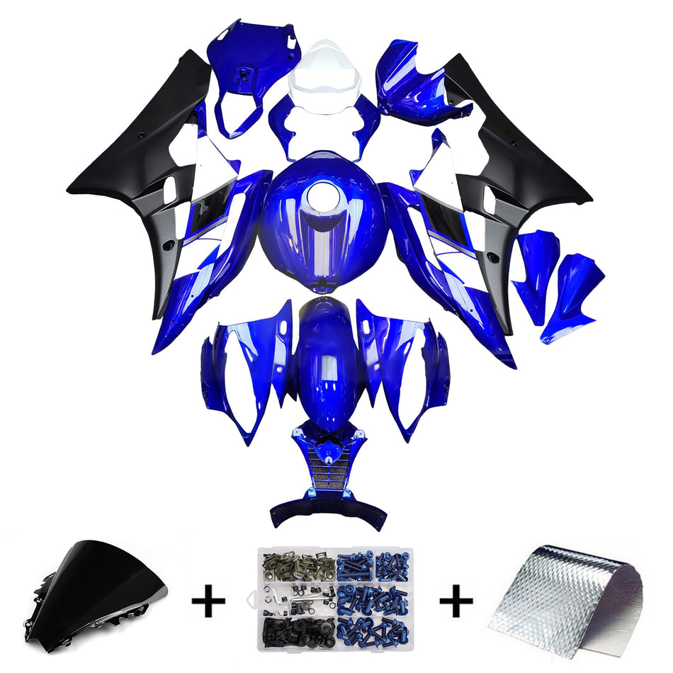 インジェクションフェアリングキット ボディワーク プラスチック ABS ヤマハ YZFR6 YZF-R6 2006-2007用