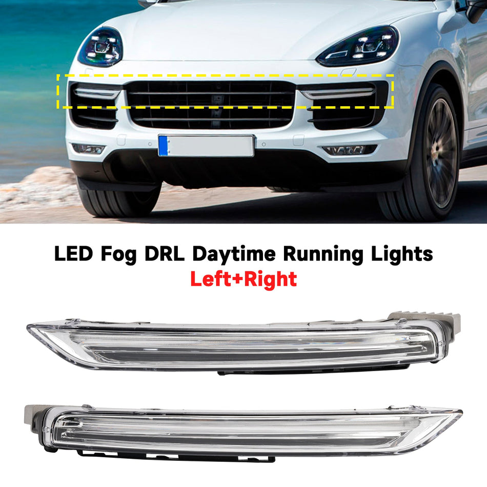 2015-2017 ポルシェ カイエン 958 ペア LED フォグ DRL デイタイム ランニング ライト 95863118130 95863118230