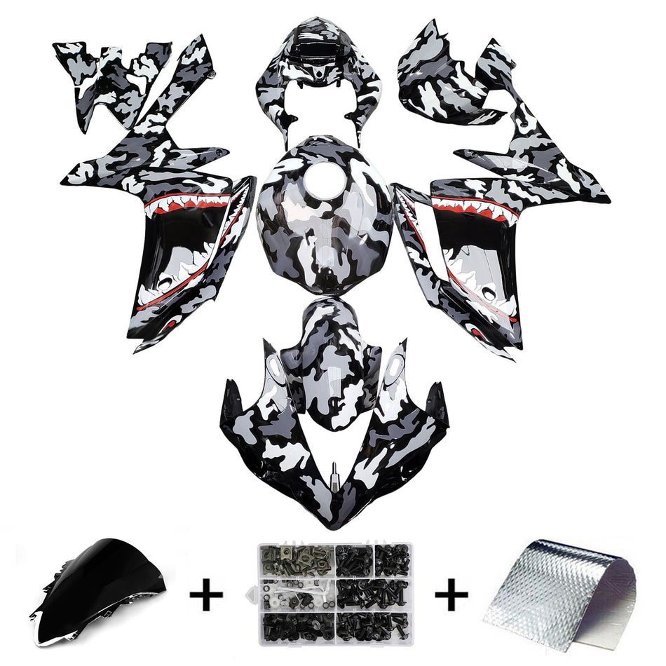 ヤマハ YZFR1 YZF-R1 2007-2008 用 インジェクションフェアリングキット ボディワーク プラスチック ABS