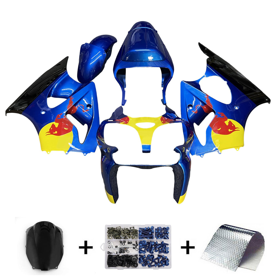 カワサキ ZX6R 636 2000-2002 ZZR600 2005-2008 用インジェクションフェアリングキット ボディワーク
