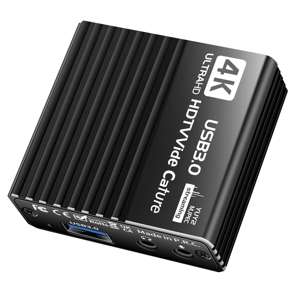 USB 3.0 ビデオキャプチャカード HDMI 4K 録画ボックス ゲームライブブロードキャストマイク
