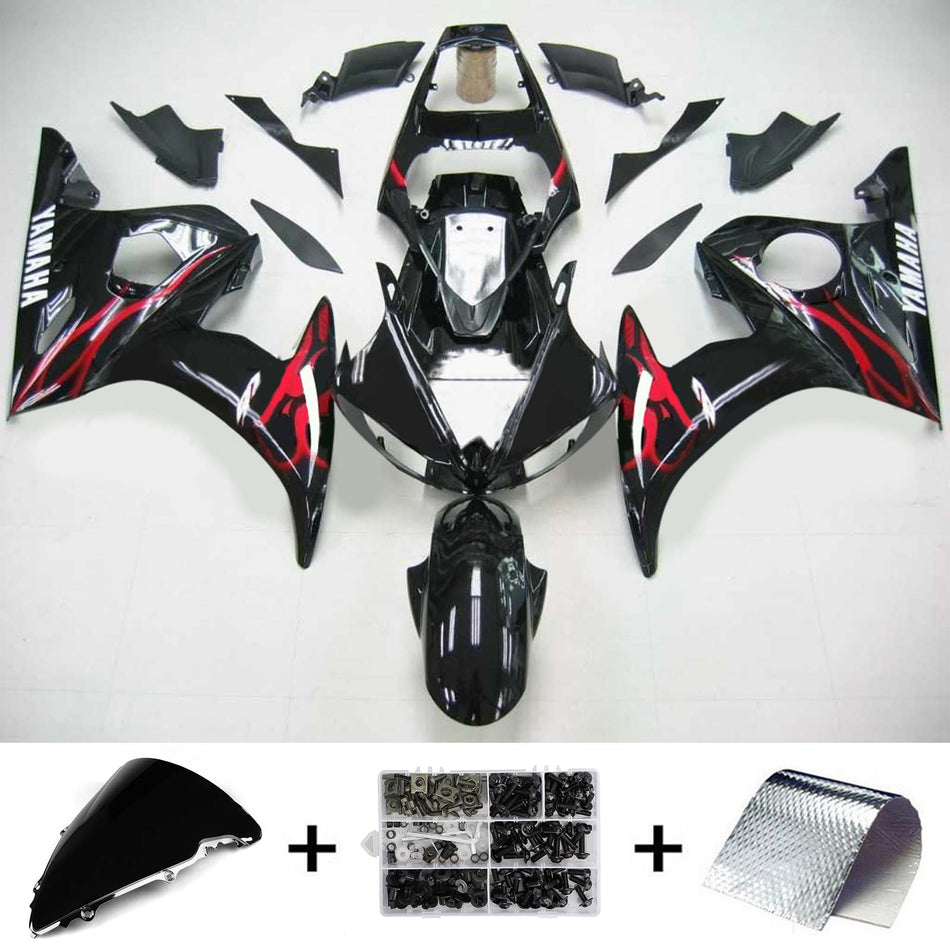 2003-2004 ヤマハ YZF 600 R6 2006-2009 R6S Amotopart インジェクションフェアリングキット ボディワーク プラスチック ABS #108
