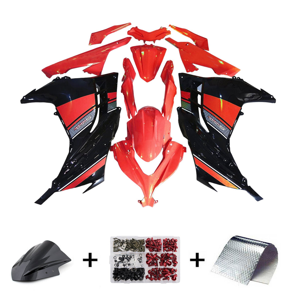 インジェクションフェアリングキット ボディワーク プラスチック ABS カワサキ EX300 Ninja300 2013-2024 に適合