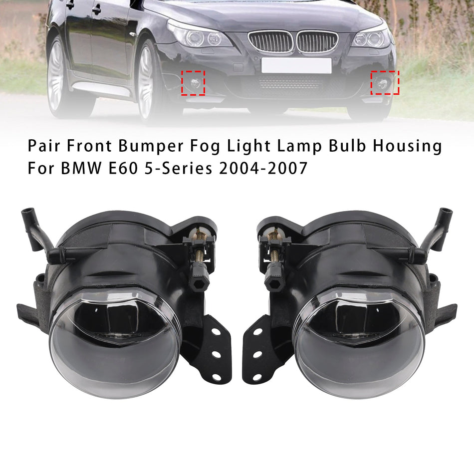 2004-2007 BMW E60 5シリーズ ペア フロントバンパー フォグライト ランプ バルブ ハウジング