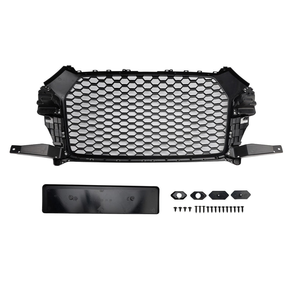 2016-2018 アウディ Q3 RSQ3 スタイル フロント ハニカムグリル グリル グロスブラック