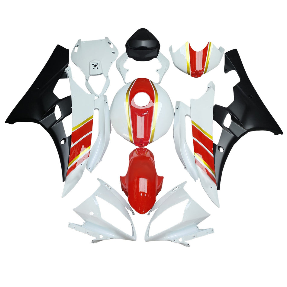 インジェクションフェアリングキット ボディワーク プラスチック ABS ヤマハ YZFR6 YZF-R6 2006-2007用