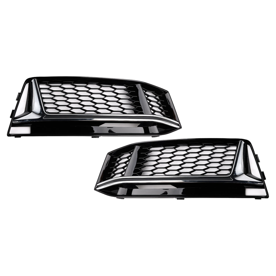 2016-2018 AUDI A4 B9 S-Line S4 2PCS フォグランプカバーグリルグリル