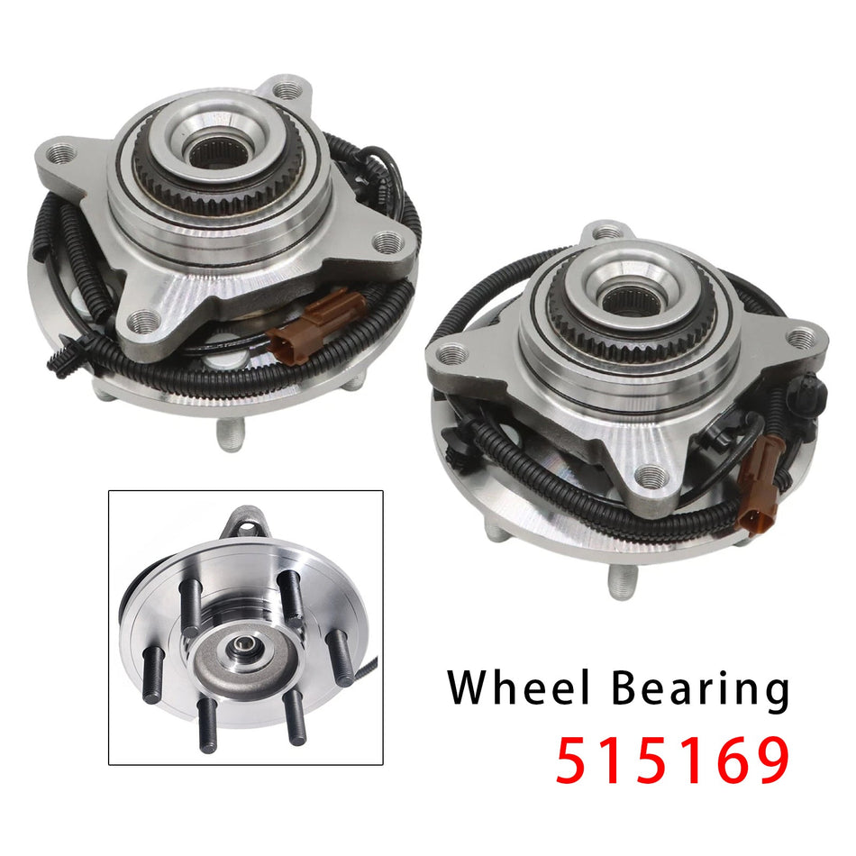 2015-2017 フォード F-150 6ラグ ABS 4WD フロントホイールベアリングとハブ 2個セット 515169