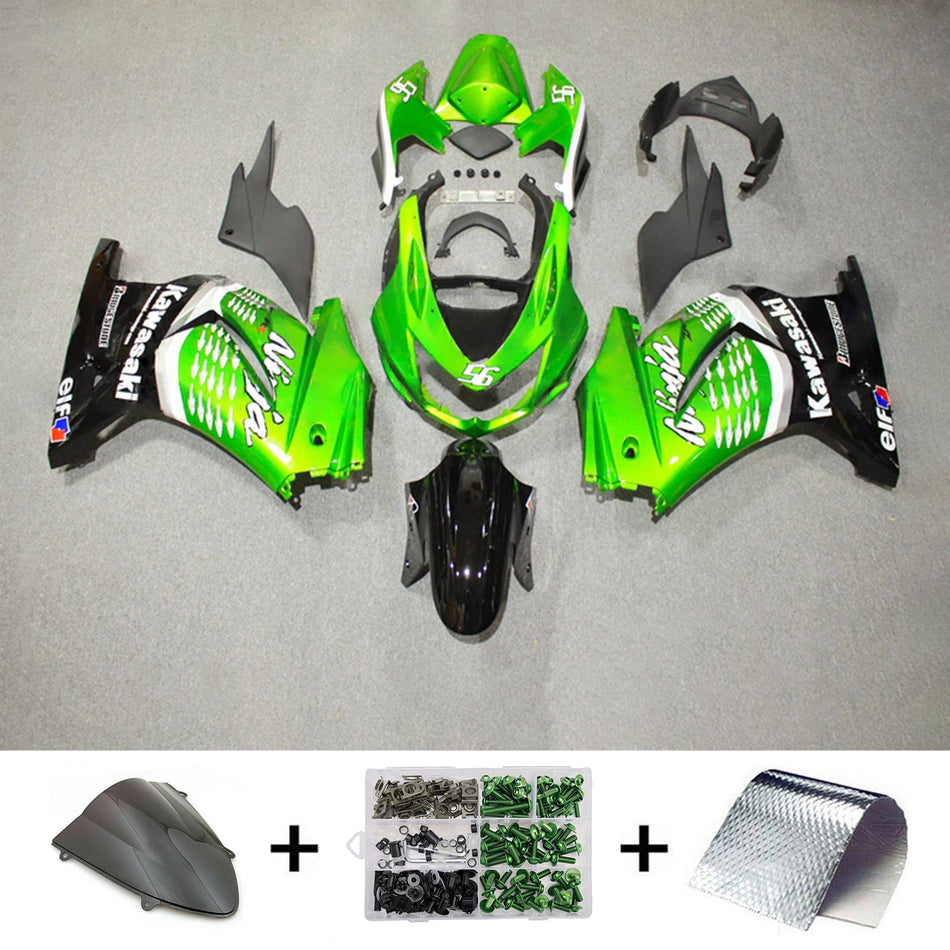 インジェクションフェアリングキット ボディワーク プラスチック ABS カワサキ EX250 Ninja250R 2008-2012 に適合